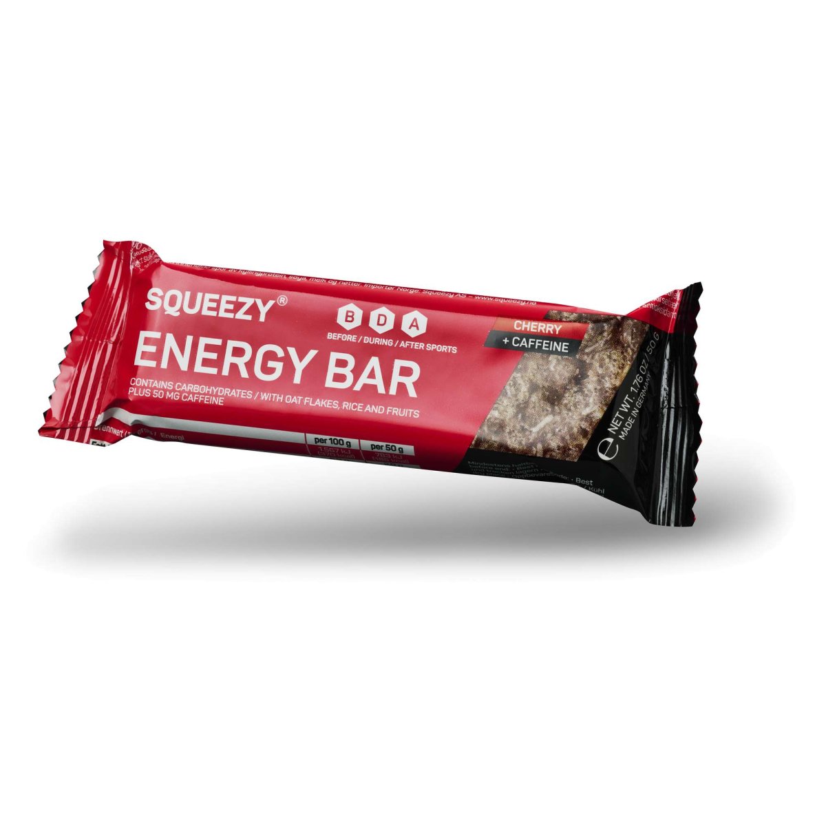SQUEEZY Super Energibar 50 g – Cherry + koffein - Image 2