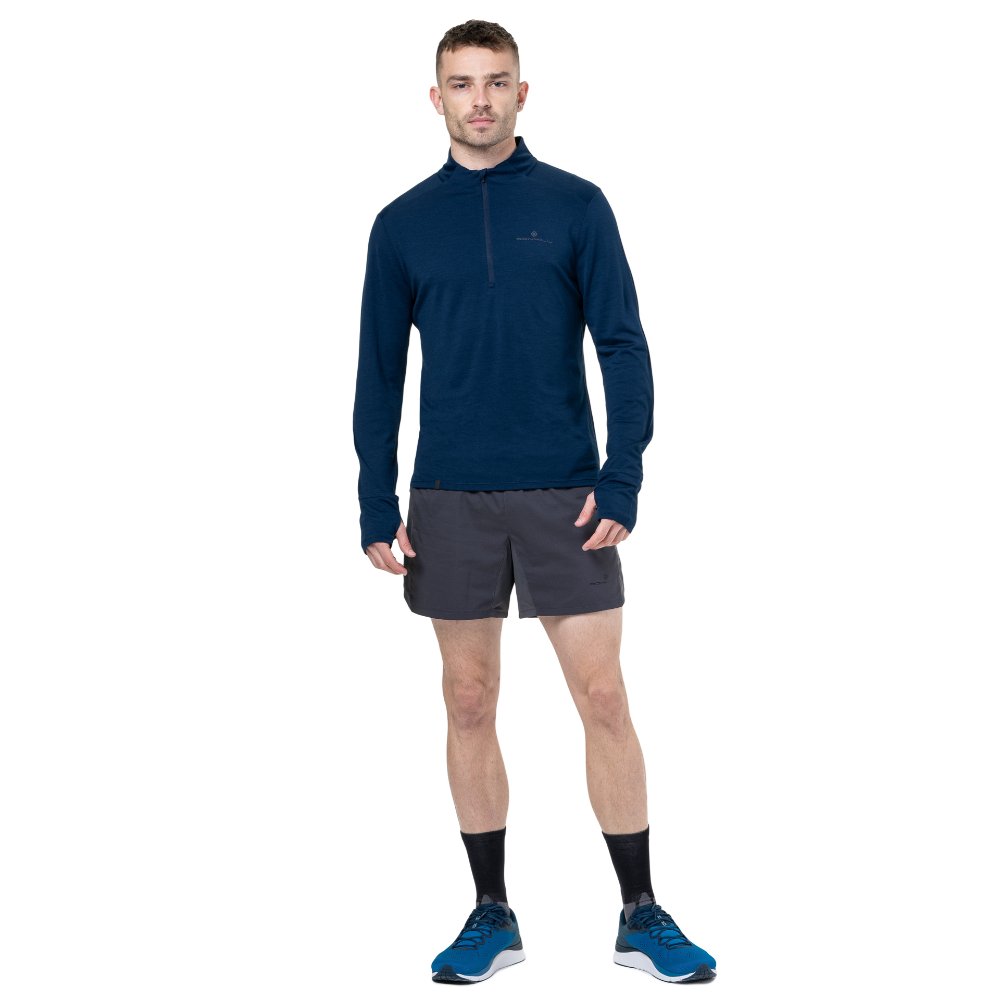 Merino Ull Trøye – Ronhill Mens Merino Baselayer – Dark Navy/Oxide - Image 4