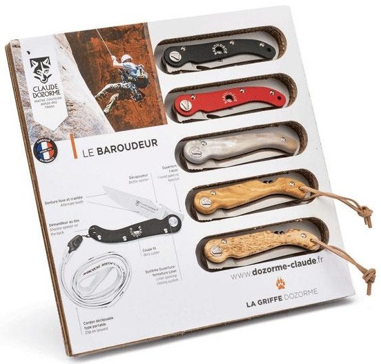 Sett med 5 Laguiole Dozorme Baroudeur-kniver + vitrineskap - Image 2