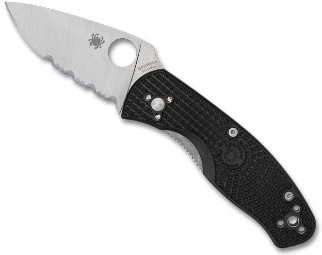 C136PSBK Spyderco Persistence mixed black kniv