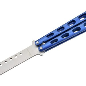 Max Knives P33B Butterfly treningskniv med blått aluminiumshåndtak