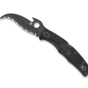 Spyderco Matriarch 2 Wave-kniv, svart blad